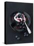 Yogurt Cream with Blueberries and Blackberries-Kai Schwabe-Stretched Canvas