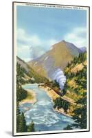 Yoho Nat'l Park, British Columbia - Train in the Kicking Horse Canyon-Lantern Press-Mounted Art Print