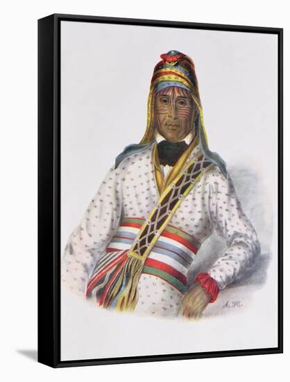 Yoholo-Micco, a Creek Chief, 1825, Illustration from 'The Indian Tribes of North America, Vol.2',…-Charles Bird King-Framed Stretched Canvas