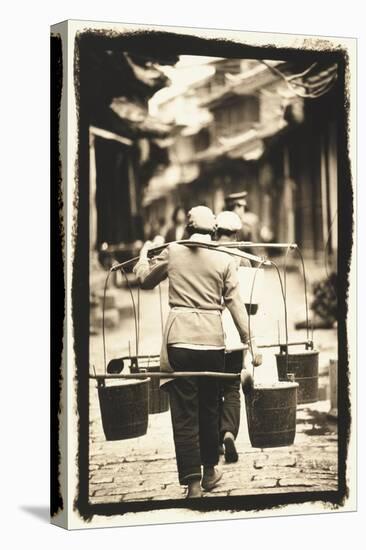 Yokes and Pails, Lijiang, China-Theo Westenberger-Stretched Canvas