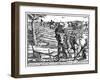 Yoking Oxen and Ploughing Fields, South Africa, 18th Century-null-Framed Giclee Print