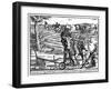 Yoking Oxen and Ploughing Fields, South Africa, 18th Century-null-Framed Giclee Print