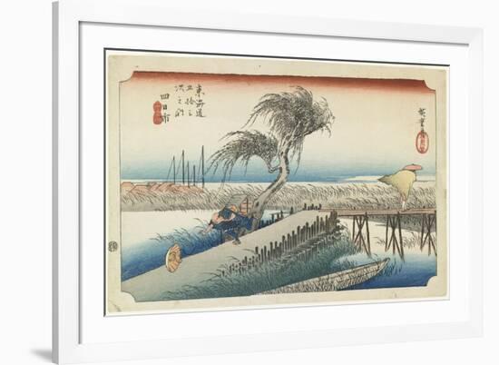 Yokkaichi--Mie River, C.1833-Utagawa Hiroshige-Framed Giclee Print