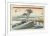 Yokkaichi--Mie River, C.1833-Utagawa Hiroshige-Framed Giclee Print