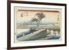 Yokkaichi--Mie River, C.1833-Utagawa Hiroshige-Framed Giclee Print