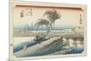 Yokkaichi--Mie River, C.1833-Utagawa Hiroshige-Mounted Giclee Print