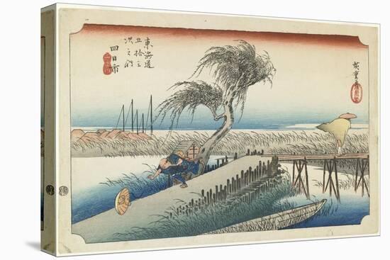 Yokkaichi--Mie River, C.1833-Utagawa Hiroshige-Stretched Canvas