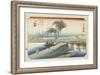 Yokkaichi--Mie River, C.1833-Utagawa Hiroshige-Framed Giclee Print