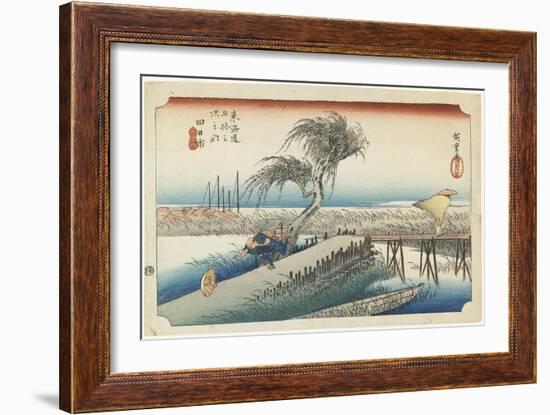 Yokkaichi--Mie River, C.1833-Utagawa Hiroshige-Framed Giclee Print