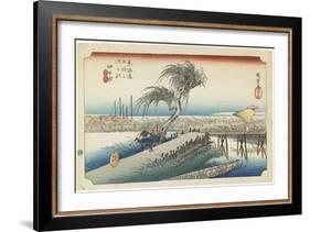 Yokkaichi--Mie River, C.1833-Utagawa Hiroshige-Framed Giclee Print