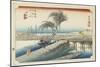 Yokkaichi--Mie River, C.1833-Utagawa Hiroshige-Mounted Giclee Print