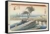 Yokkaichi--Mie River, C.1833-Utagawa Hiroshige-Framed Stretched Canvas