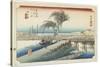 Yokkaichi--Mie River, C.1833-Utagawa Hiroshige-Stretched Canvas