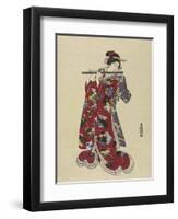 Yokobue, Seven Hole Chinese Flute-Utagawa Toyokuni-Framed Premium Giclee Print