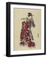 Yokobue, Seven Hole Chinese Flute-Utagawa Toyokuni-Framed Giclee Print