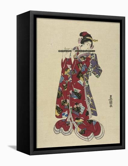 Yokobue, Seven Hole Chinese Flute-Utagawa Toyokuni-Framed Stretched Canvas