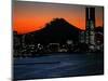 Yokohama City is Lit up Under Dusk at Sunset with the Backdrop of the Mount Fuji-null-Mounted Photographic Print