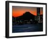 Yokohama City is Lit up Under Dusk at Sunset with the Backdrop of the Mount Fuji-null-Framed Photographic Print