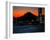 Yokohama City is Lit up Under Dusk at Sunset with the Backdrop of the Mount Fuji-null-Framed Photographic Print