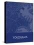 Yokohama, Japan Blue Map-null-Stretched Canvas