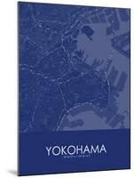 Yokohama, Japan Blue Map-null-Mounted Poster