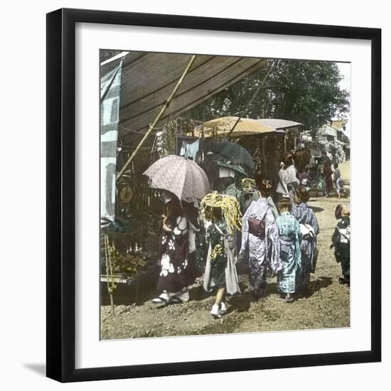 Yokohama (Japan), the Market During a Holiday, 1900-1905-Leon, Levy et Fils-Framed Photographic Print