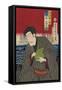 Yokohama Merchant and the Black Ships-Toyohara Kunichika-Framed Stretched Canvas