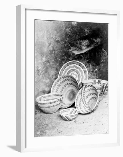 Yokuts Baskets-Edward S^ Curtis-Framed Giclee Print