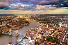 London Tower Bridge and Canery Wharf Skyline-Yolfran-Framed Photographic Print