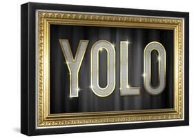 YOLO Bling Faux Frame Poster-null-Framed Poster