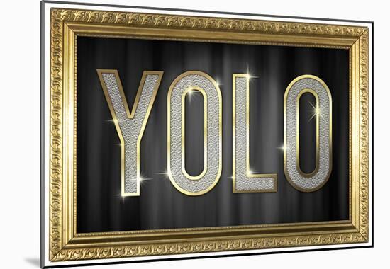 YOLO Bling Faux Frame Poster-null-Mounted Poster