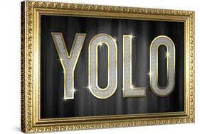 YOLO Bling Faux Frame Poster-null-Stretched Canvas
