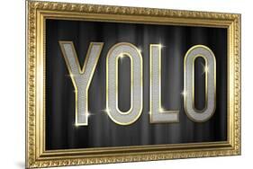 YOLO Bling Faux Frame Poster-null-Mounted Poster