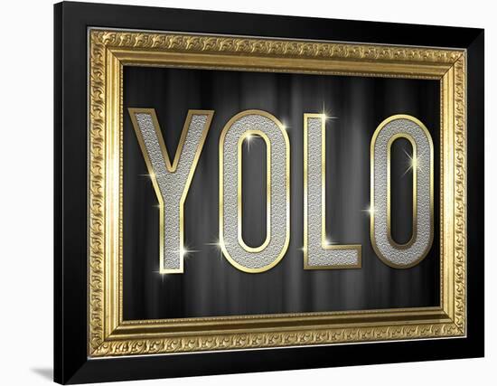 YOLO Bling Faux Frame-null-Framed Poster