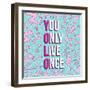 Yolo on 80s Background-cienpies-Framed Art Print