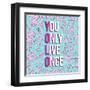 Yolo on 80s Background-cienpies-Framed Art Print