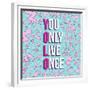 Yolo on 80s Background-cienpies-Framed Premium Giclee Print
