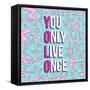 Yolo on 80s Background-cienpies-Framed Stretched Canvas