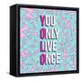 Yolo on 80s Background-cienpies-Framed Stretched Canvas