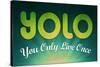 YOLO You Only Live Once Motivational Poster-null-Stretched Canvas