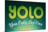 YOLO You Only Live Once Motivational Poster-null-Mounted Poster