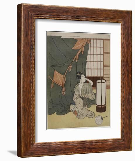 Yong Woman Outside of a Mosquito Net, after 1766-Suzuki Harunobu-Framed Giclee Print