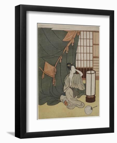 Yong Woman Outside of a Mosquito Net, after 1766-Suzuki Harunobu-Framed Giclee Print