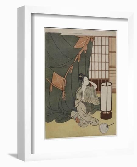 Yong Woman Outside of a Mosquito Net, after 1766-Suzuki Harunobu-Framed Giclee Print