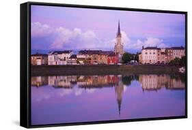 Yonne Riverbanks at Sunset, Auxerre, Yonne, Bourgogne (Burgundy), France, Europe-Guy Thouvenin-Framed Stretched Canvas