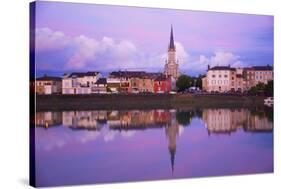 Yonne Riverbanks at Sunset, Auxerre, Yonne, Bourgogne (Burgundy), France, Europe-Guy Thouvenin-Stretched Canvas