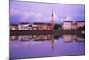 Yonne Riverbanks at Sunset, Auxerre, Yonne, Bourgogne (Burgundy), France, Europe-Guy Thouvenin-Mounted Photographic Print