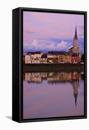 Yonne Riverbanks, Sunset, Auxerre, Yonne, Bourgogne (Burgundy), France, Europe-Guy Thouvenin-Framed Stretched Canvas