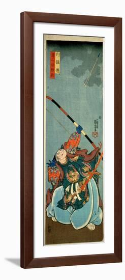 Yorimasa Shooting at the Monster Nuye, Pub. C.1845, (Colour Woodblock Print)-Kuniyoshi Utagawa-Framed Premium Giclee Print