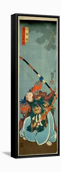 Yorimasa Shooting at the Monster Nuye, Pub. C.1845, (Colour Woodblock Print)-Kuniyoshi Utagawa-Framed Stretched Canvas